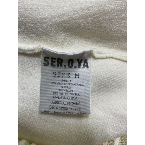 Ser.O.Ya 'Serenade' Cream Viscose Knit Maxi Dress Size M - Picture 5 of 5